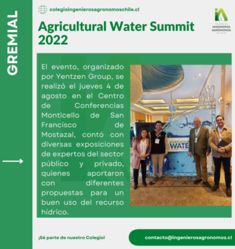 GREMIAL | 1° versión Agricultural Water Summit 2022