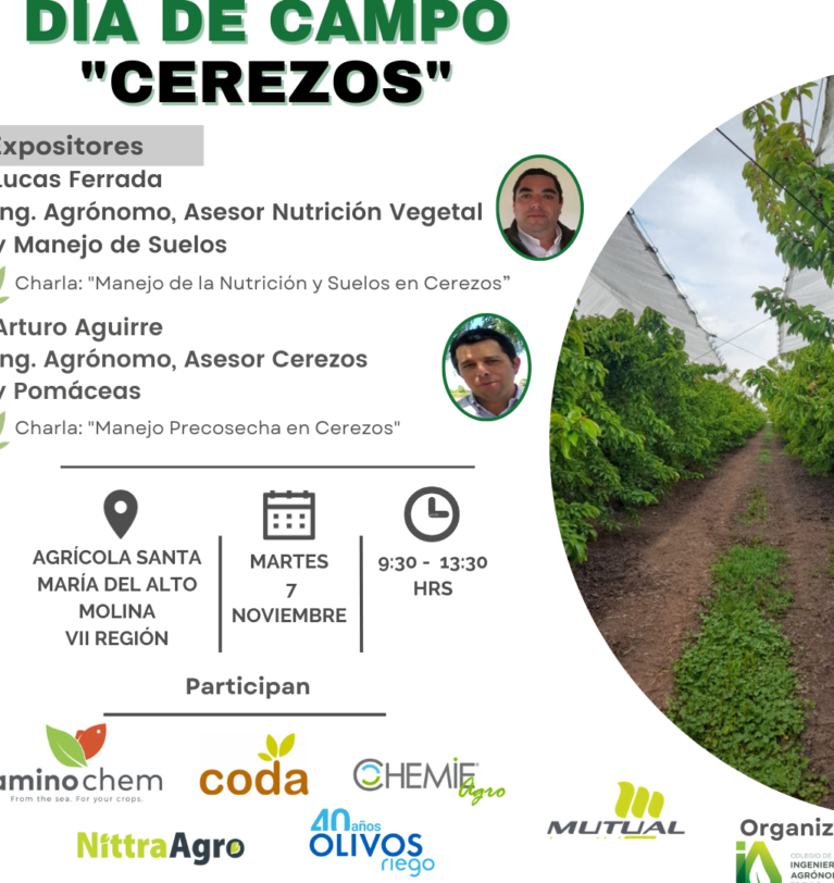 Día de Campo – Cerezos: Manejo de Nutrición en suelos, y Precosecha