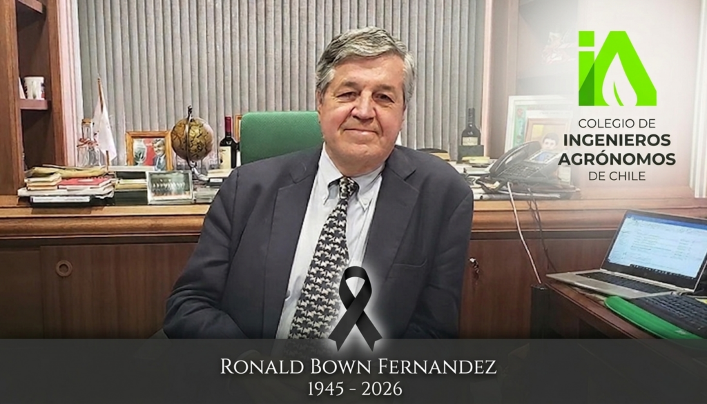 El Colegio de Ingenieros Agrónomos de Chile lamenta el fallecimiento de Ronald Bown Fernández, histórico líder gremial y figura clave en el desarrollo de la agroexportación chilena.