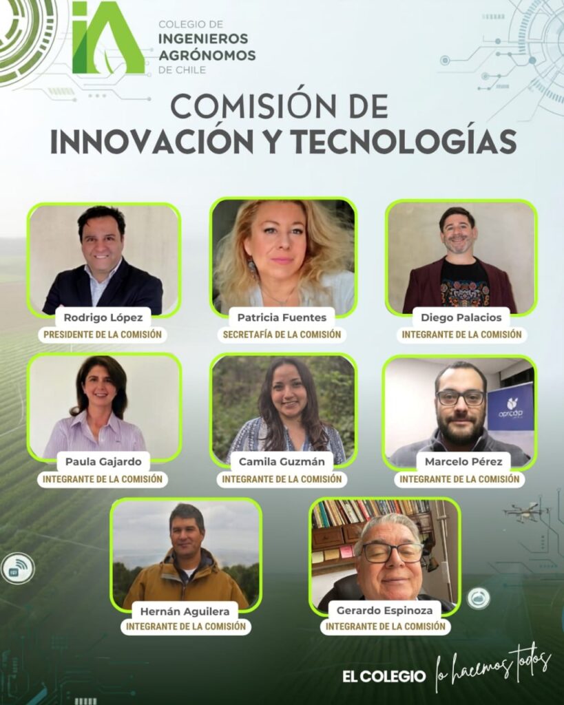 Afiche de la Comisión de Innovación y Transformación Digital del Colegio de Ingenieros Agrónomos de Chile.